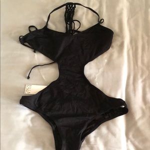 Black cutout billabong one piece